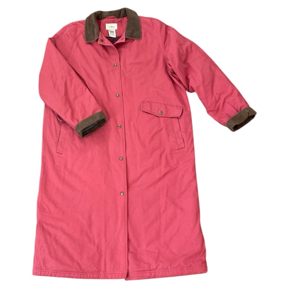 L.L. Bean Pink and Brown Relaxed Trench Coat